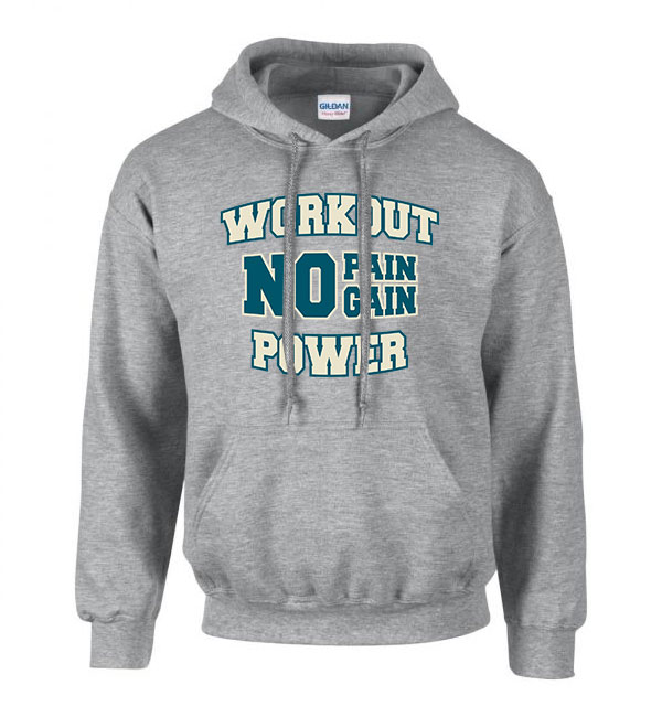kondi no pain no gain workout Sportszürke Férfi Kapucnis Pulóver
