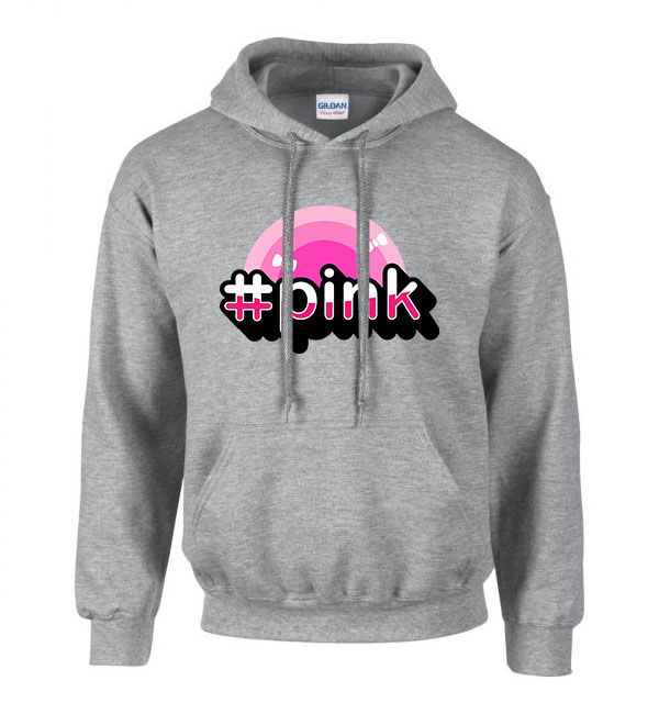 Pink Sportszürke Férfi Kapucnis Pulóver
