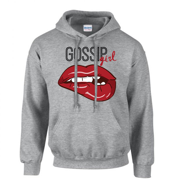 gossip girl lips ajak ajkak Sportszürke Férfi Kapucnis Pulóver