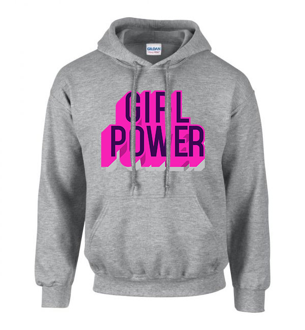 girl power grl pwr Sportszürke Férfi Kapucnis Pulóver