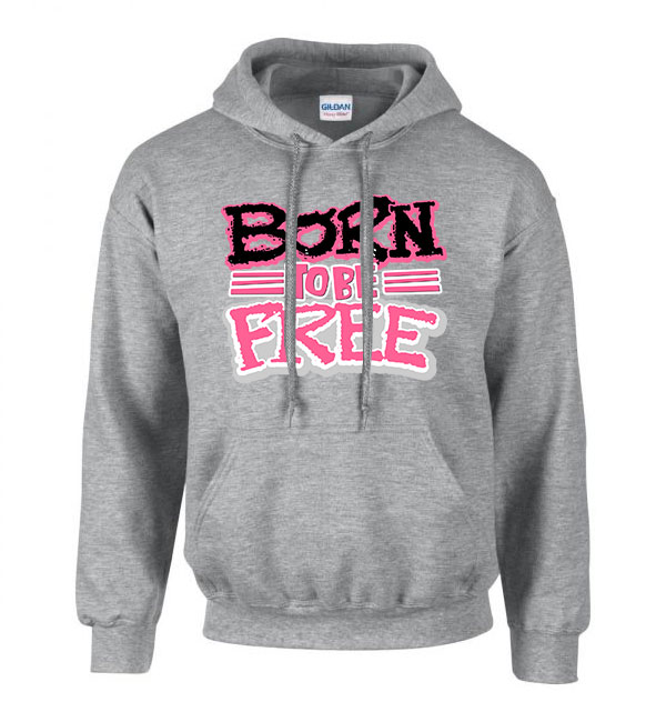 Born To Be Free szabadság szabadnak születttem Sportszürke Férfi Kapucnis Pulóver