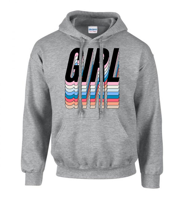 GIRL girl power grl pwr Sportszürke Férfi Kapucnis Pulóver