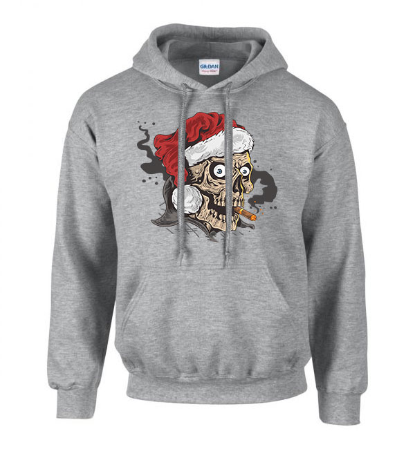 santa koponya Sportszürke Férfi Kapucnis Pulóver