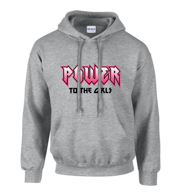 power to the girls girl power Sportszürke Férfi Kapucnis Pulóver