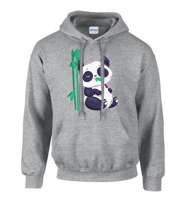 cuki panda pandás bambusz Sportszürke Férfi Kapucnis Pulóver