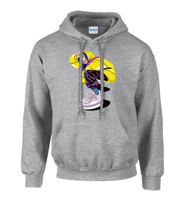 billie eilish Sportszürke Férfi Kapucnis Pulóver