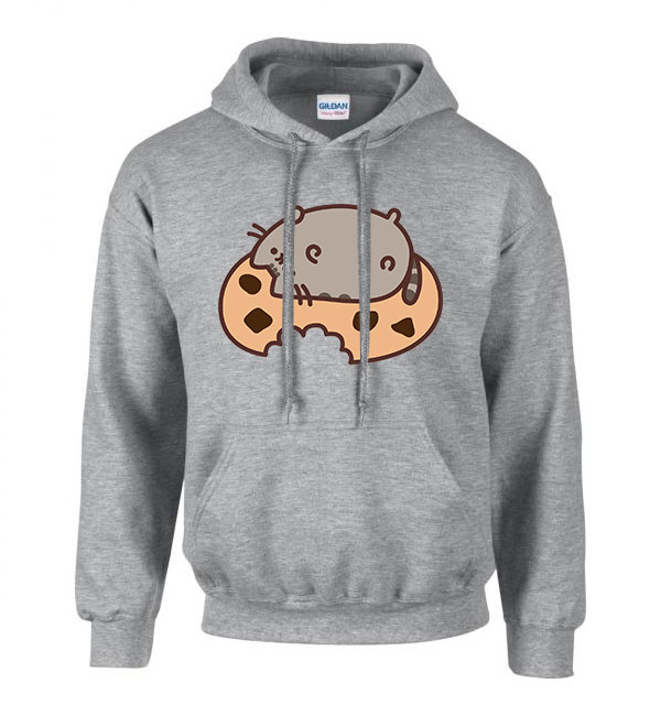 pusheen macska macskás cica cicás Sportszürke Férfi Kapucnis Pulóver