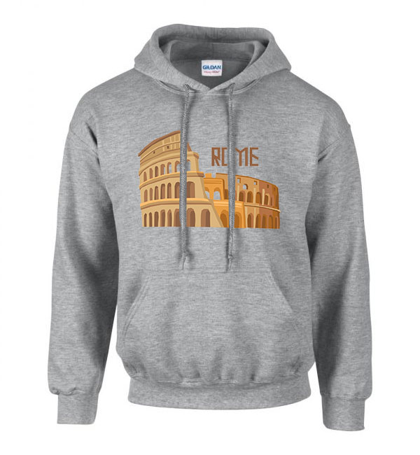 olaszország italy róma rome colosseum  Sportszürke Férfi Kapucnis Pulóver