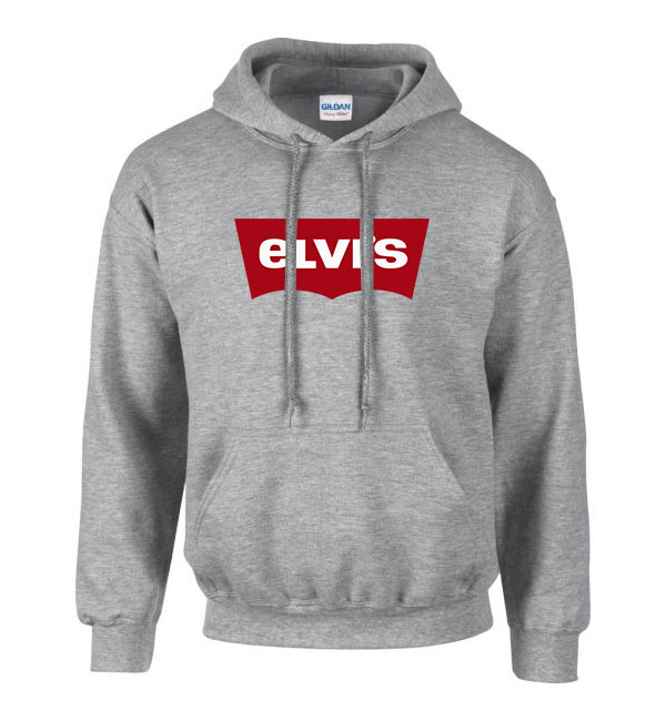 elvis Sportszürke Férfi Kapucnis Pulóver