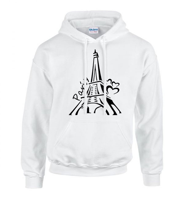 Párizs francia eiffel torony Fehér Férfi Kapucnis Pulóver