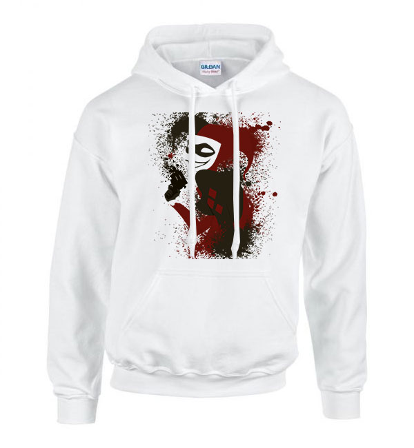 Harley Quinn Fehér Férfi Kapucnis Pulóver