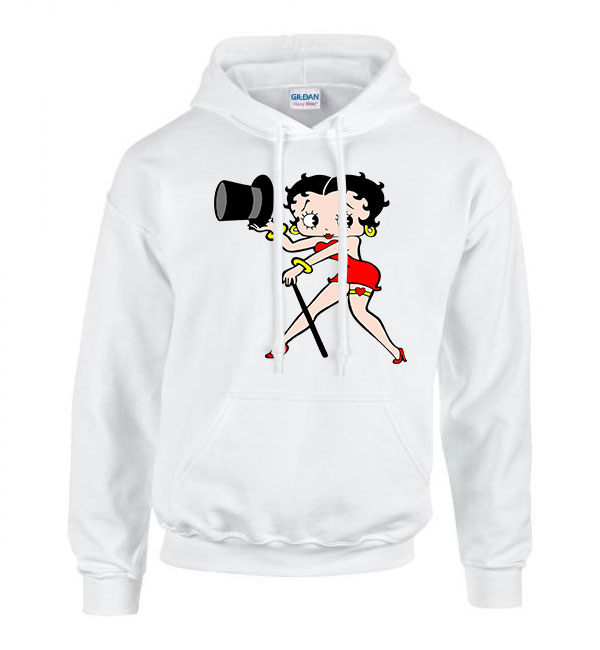 betty boop Fehér Férfi Kapucnis Pulóver