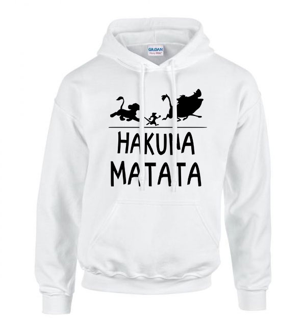hakuna matata oroszlánkirály Fehér Férfi Kapucnis Pulóver
