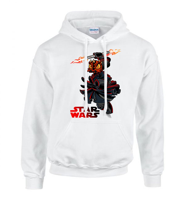 darth maul donald kacsa Fehér Férfi Kapucnis Pulóver