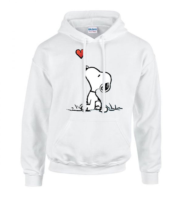 snoopy kutya Fehér Férfi Kapucnis Pulóver