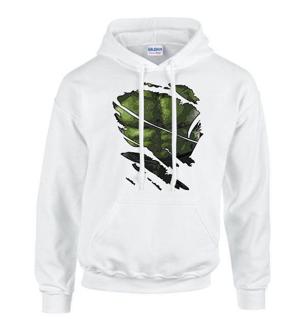 hulk avengers bosszúállók Fehér Férfi Kapucnis Pulóver