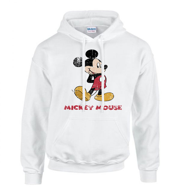 mickey egér Fehér Férfi Kapucnis Pulóver