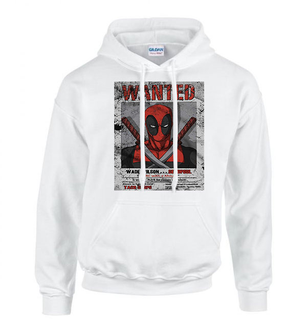 deadpool wade wilson Fehér Férfi Kapucnis Pulóver