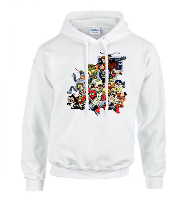 zombi zombis zombik Fehér Férfi Kapucnis Pulóver