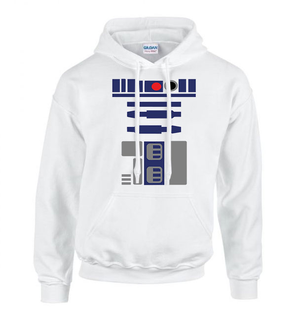 star wars r2d2 Fehér Férfi Kapucnis Pulóver