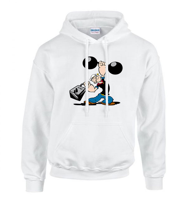 Popeye Kondi Fehér Férfi Kapucnis Pulóver