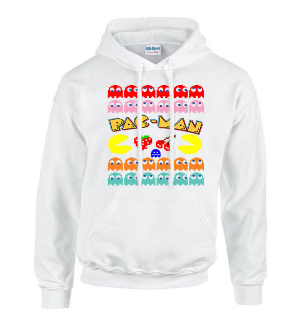 pac man Fehér Férfi Kapucnis Pulóver