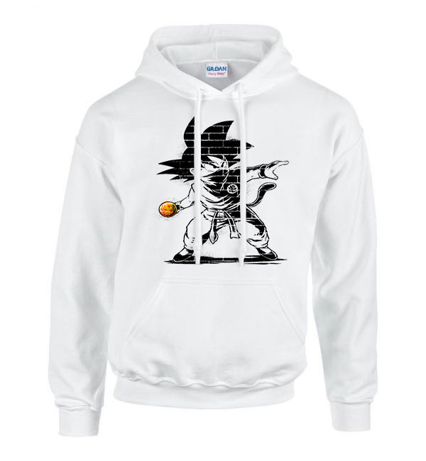 son goku dragon ball Fehér Férfi Kapucnis Pulóver