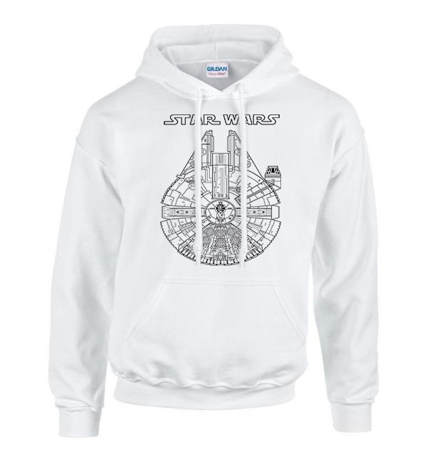 ezeréves sólyom star wars Fehér Férfi Kapucnis Pulóver