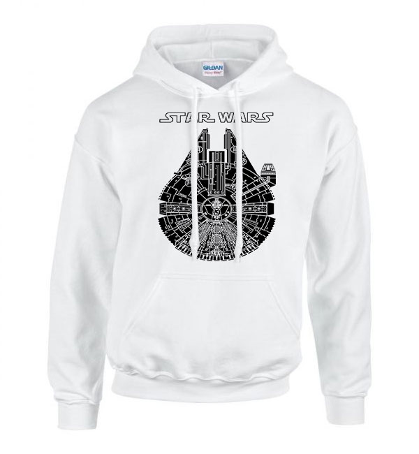 ezeréves sólyom star wars Fehér Férfi Kapucnis Pulóver
