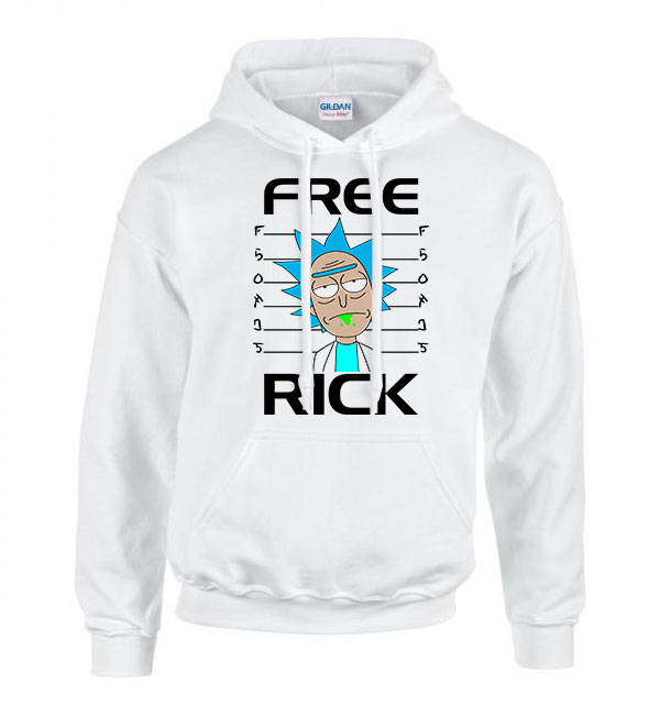 rick és morty Fehér Férfi Kapucnis Pulóver
