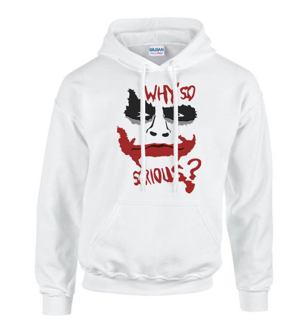 why so serious Joker Fehér Férfi Kapucnis Pulóver