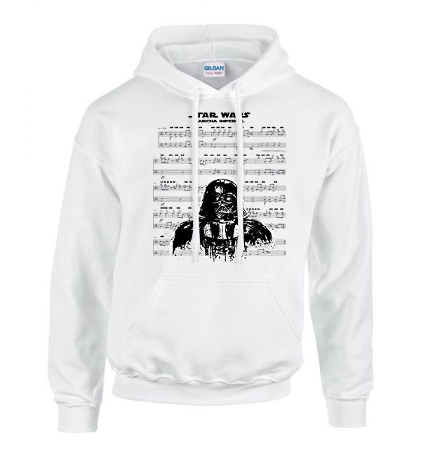 star wars darth vader induló Fehér Férfi Kapucnis Pulóver