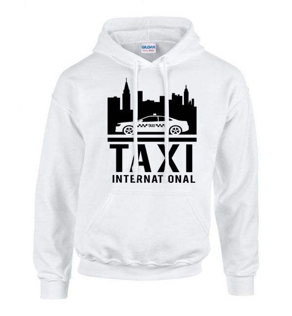 Taxis taxi Fehér Férfi Kapucnis Pulóver