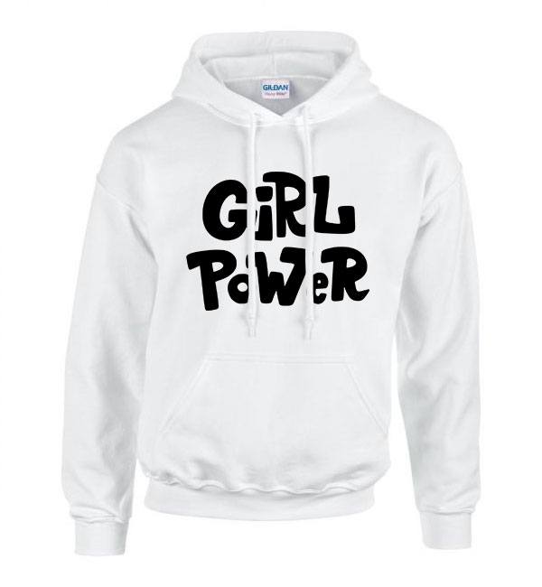 Girl Power Fehér Férfi Kapucnis Pulóver