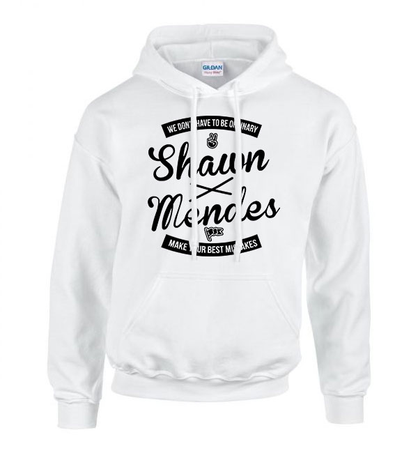 Shawn Mendes Fehér Férfi Kapucnis Pulóver