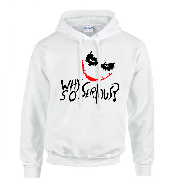 Joker Why So Serious Fehér Férfi Kapucnis Pulóver