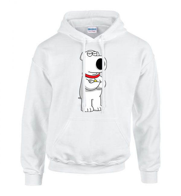 brian family guy Fehér Férfi Kapucnis Pulóver