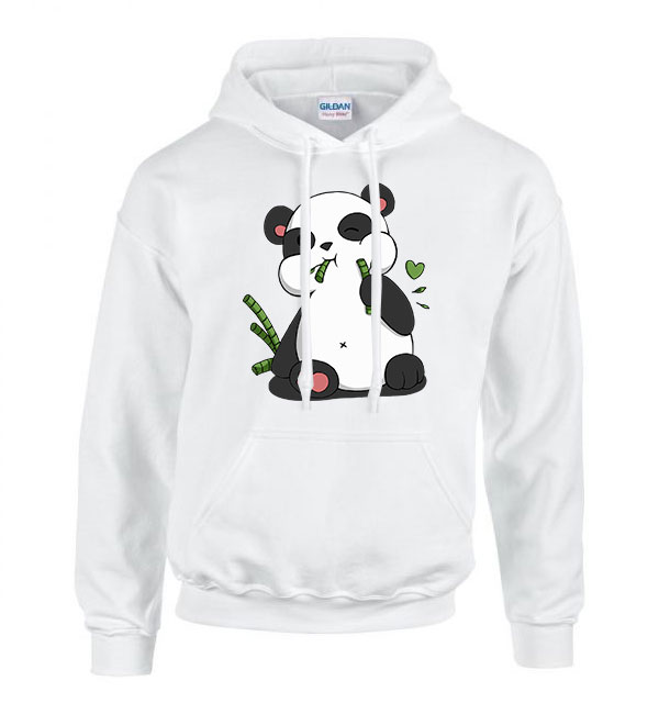 Panda pandás Fehér Férfi Kapucnis Pulóver