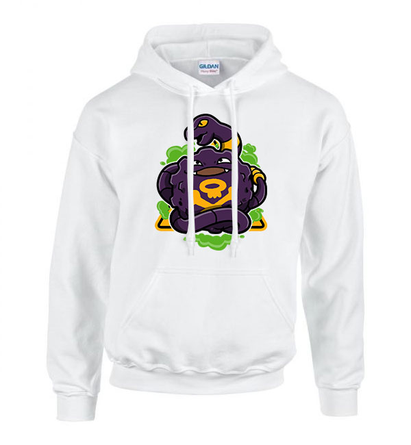 Pokemon Koffing Fehér Férfi Kapucnis Pulóver