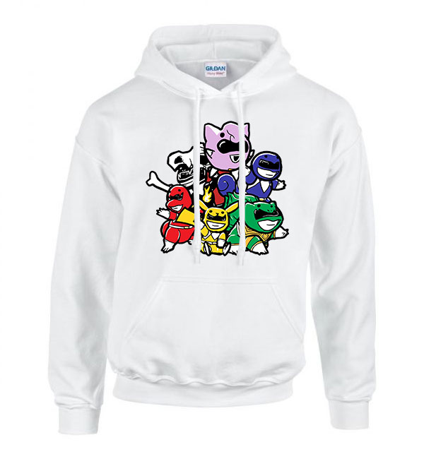 pokemon power rangers Fehér Férfi Kapucnis Pulóver