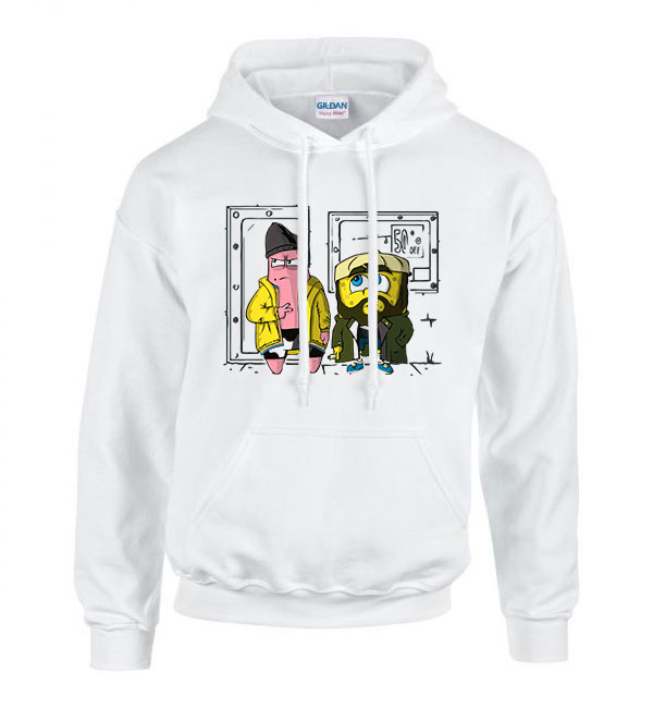 spongya bob jay és néma bob Fehér Férfi Kapucnis Pulóver