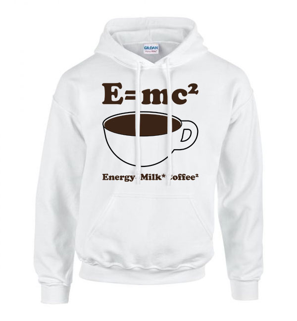 kávé emc 2 Fehér Férfi Kapucnis Pulóver