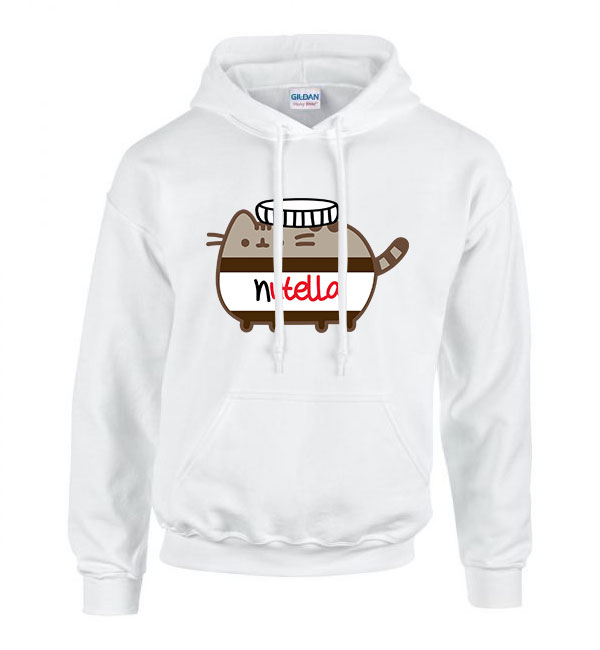 Nutella Pusheen Fehér Férfi Kapucnis Pulóver