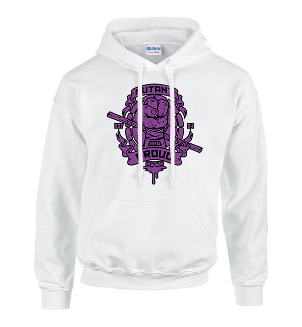 tini ninja teknőcök tmnt donatello Fehér Férfi Kapucnis Pulóver