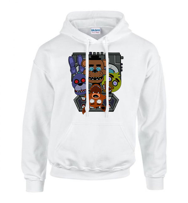 Five Nights At Freddy's Fehér Férfi Kapucnis Pulóver