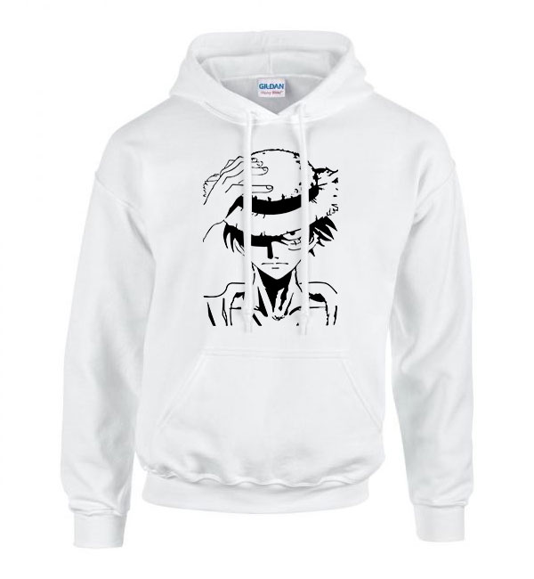 one piece Fehér Férfi Kapucnis Pulóver
