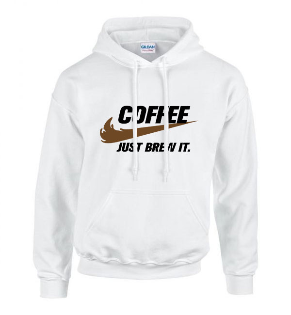 kávé coffe Fehér Férfi Kapucnis Pulóver