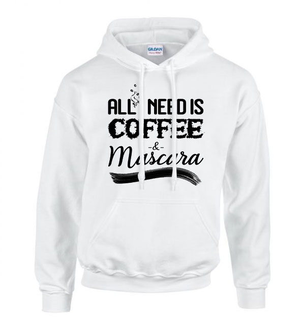 kávé coffee mascara Fehér Férfi Kapucnis Pulóver