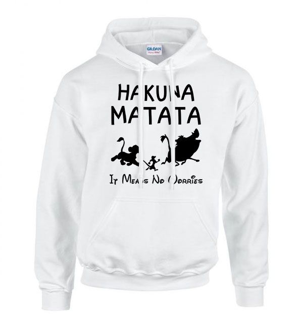 hakuna matata az oroszlánkirály Fehér Férfi Kapucnis Pulóver