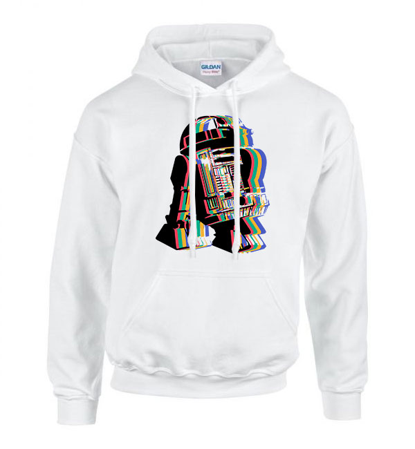 r2d2 star wars Fehér Férfi Kapucnis Pulóver